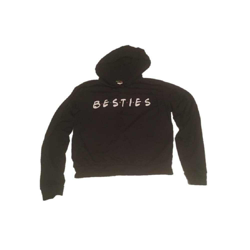 Posh Posh hoodie Womens XSmall black crop Besties Friends Athleisure Sporty Y2K